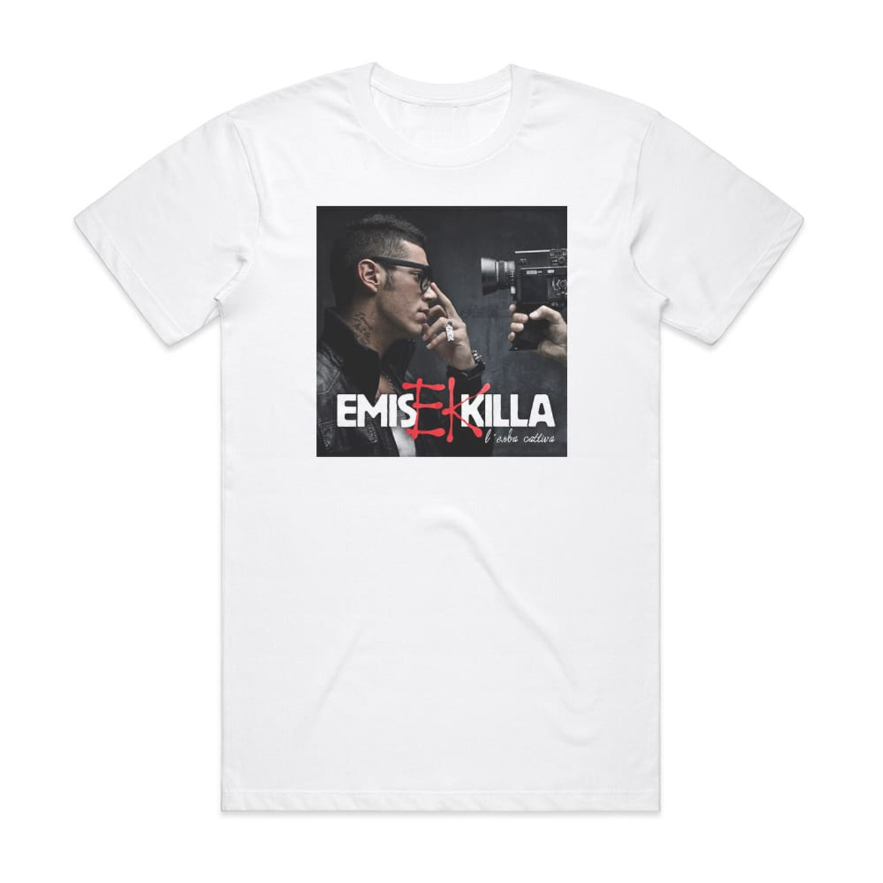 Emis Killa Lerba Cattiva Album Cover T-Shirt White