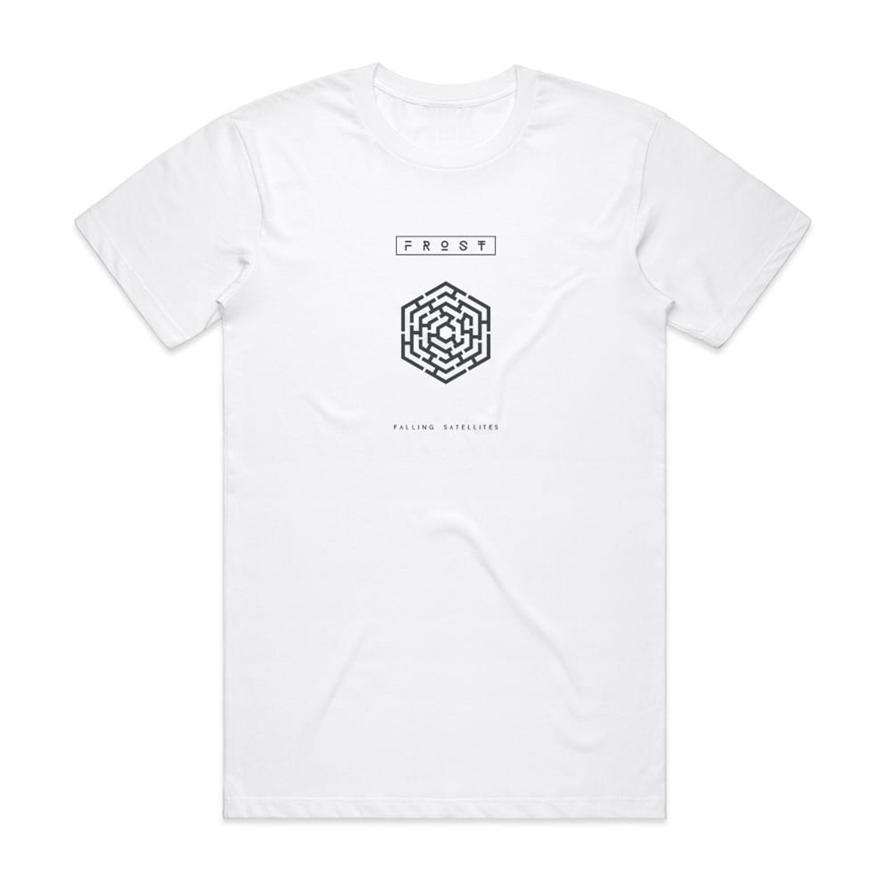 Frost Asterisks Falling Satellites Album Cover T-Shirt White