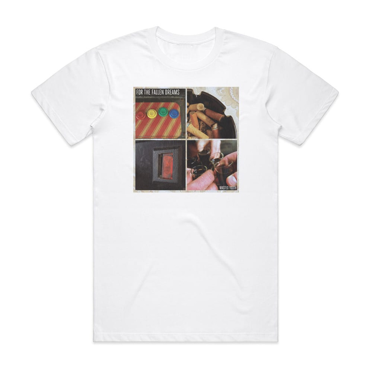 For the Fallen Dreams Wasted Youth Album Cover T-Shirt White