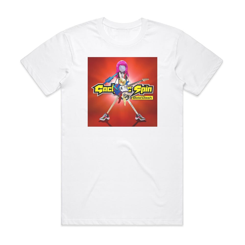 Gacharic Spin Gold Dash Album Cover T-Shirt White