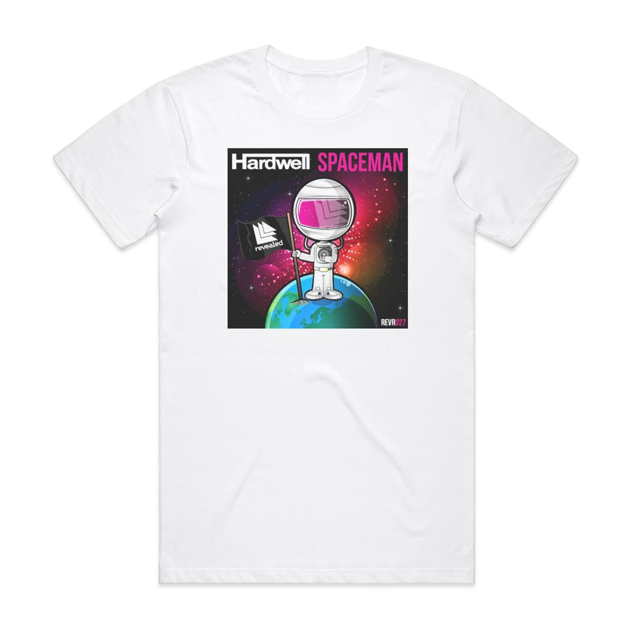 Aktiver Håndværker Rullesten Hardwell Spaceman Album Cover T-Shirt White