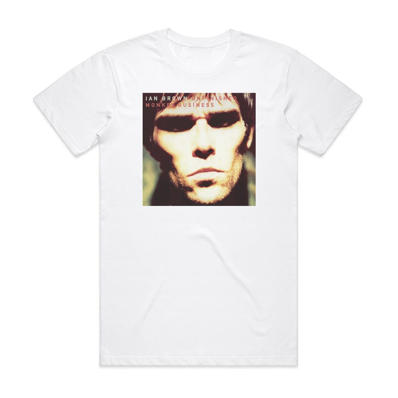 Ian Brown Unfinished Monkey Business Album Cover T-Shirt White