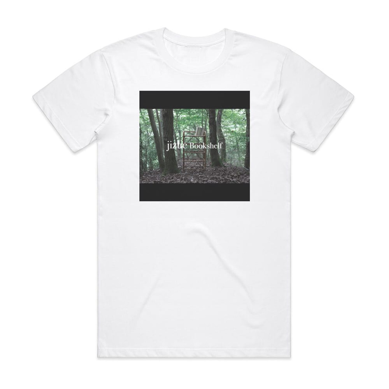 jizue Bookshelf Album Cover T-Shirt White