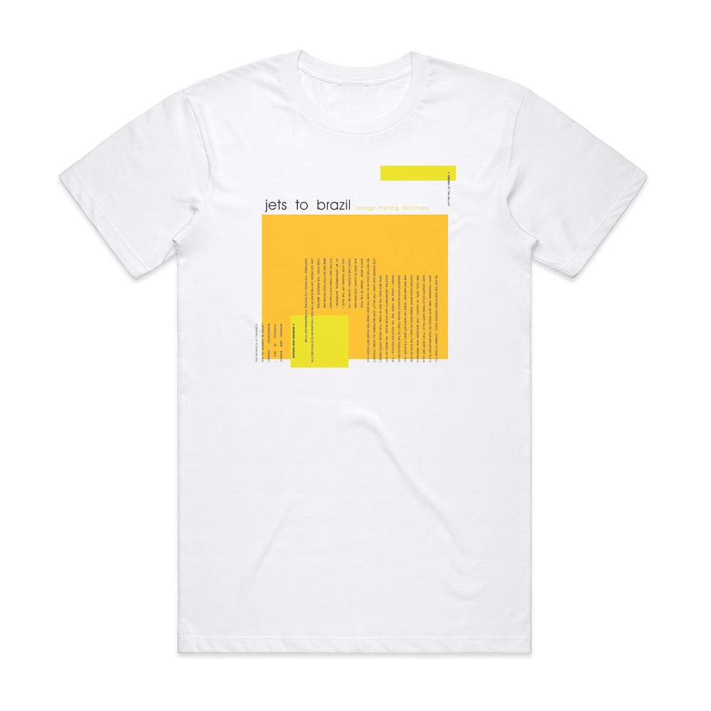 Jets to Brazil Orange Rhyming Dictionary Album Cover T-Shirt White