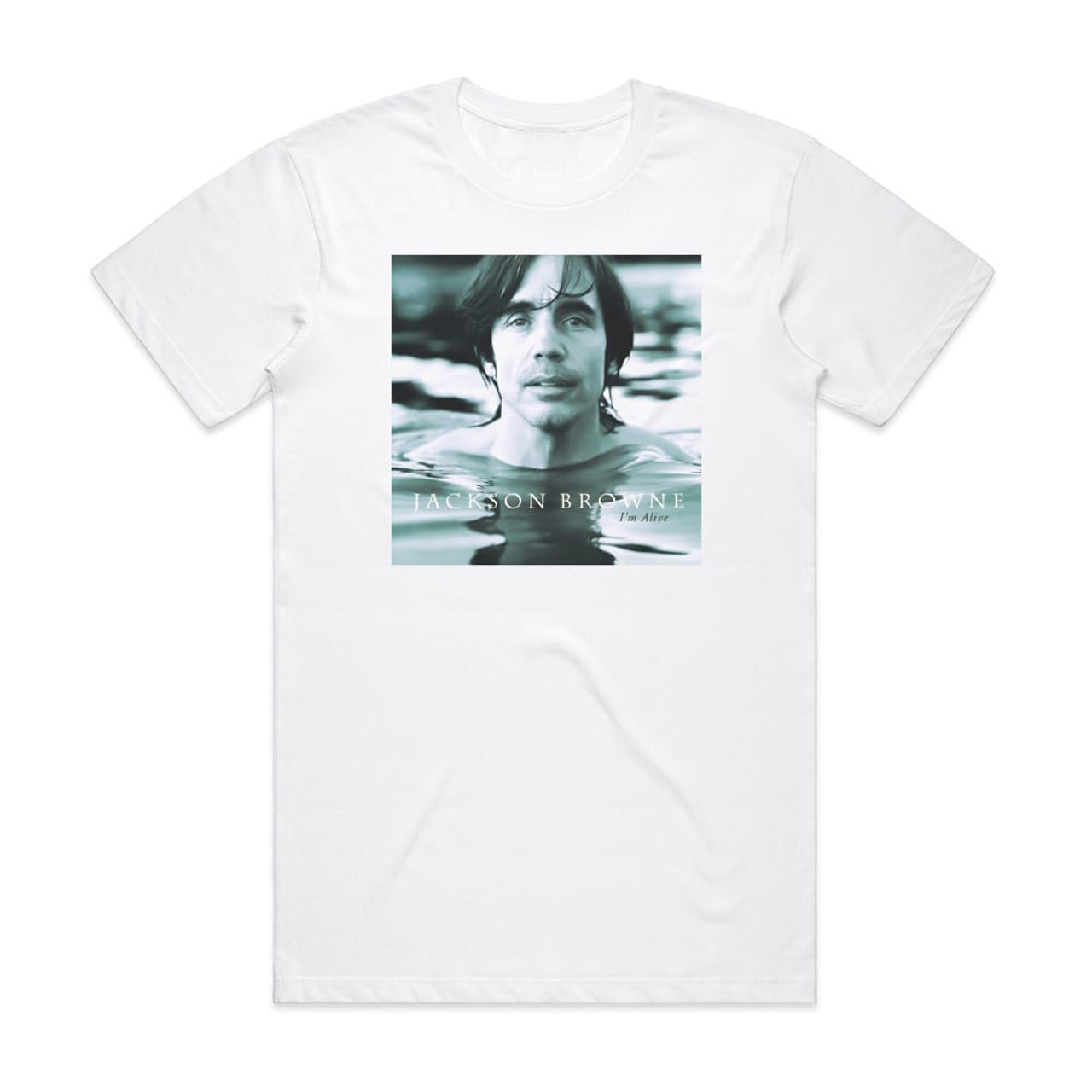 JACKSON BROWNE I'm Alive '93 Tシャツ Jackson Browne Im Alive Album Cover T-Shirt White