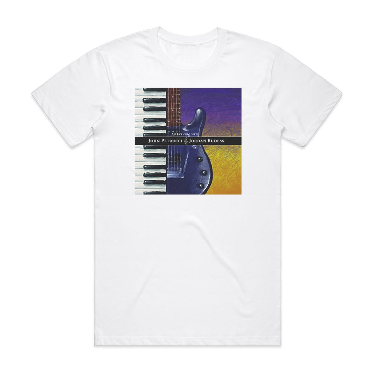 Rudess An Evening With John Petrucci Jordan Album Cover T-Shirt White