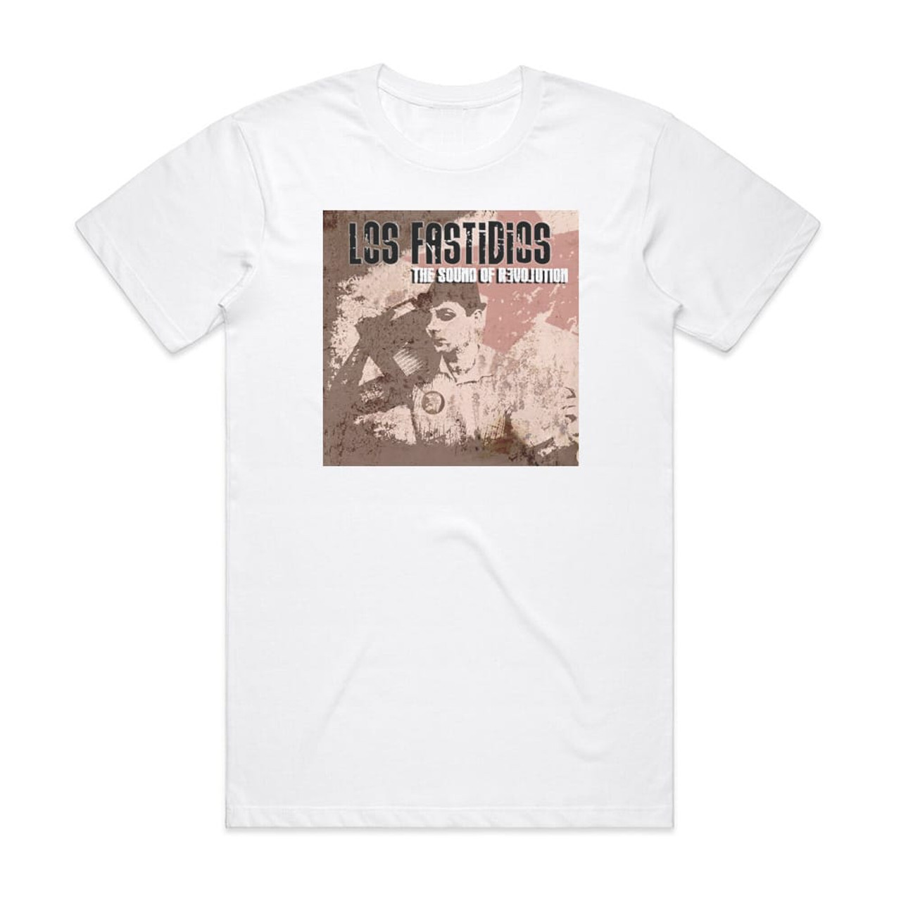 Los Fastidios The Sound Of Revolution Album Cover T-Shirt White