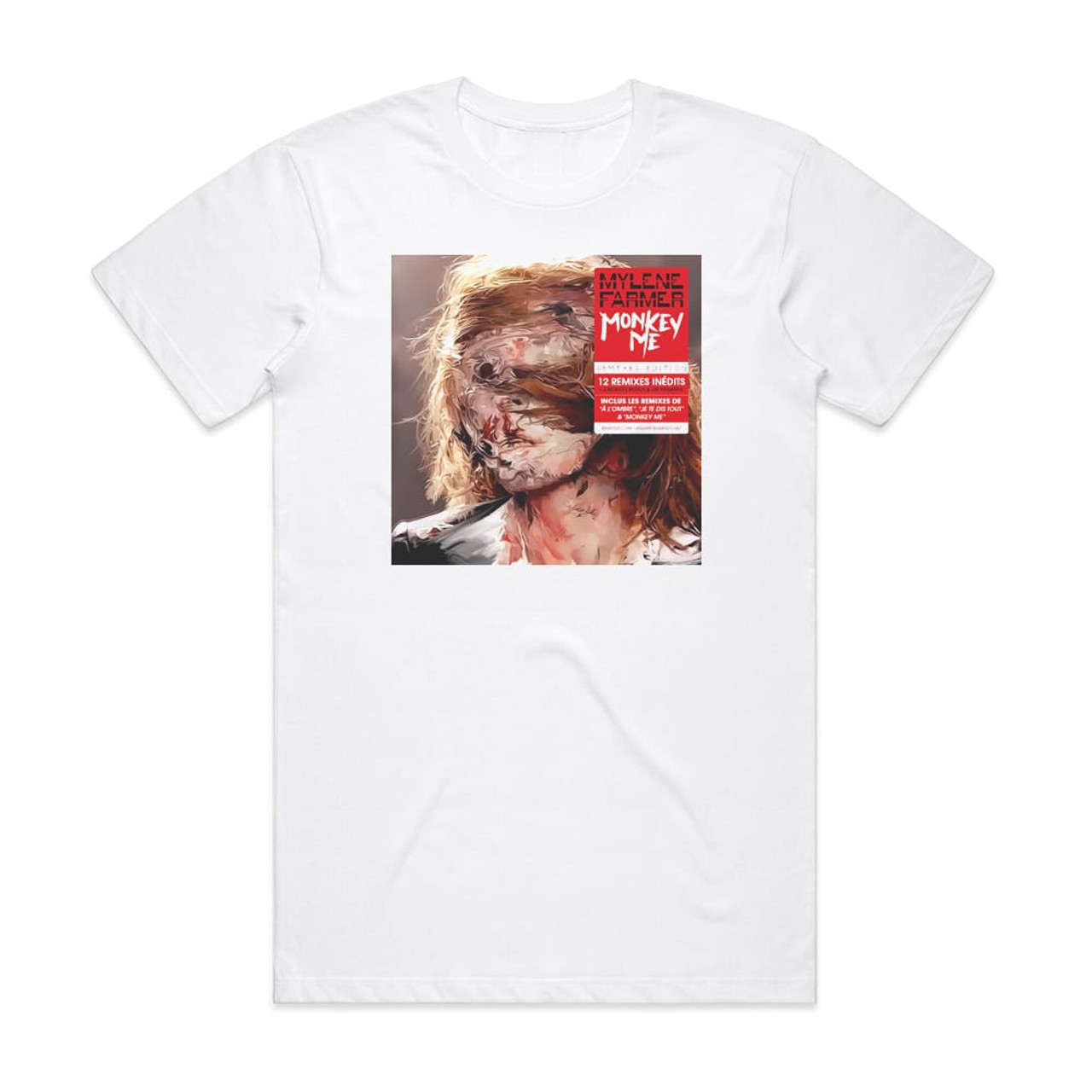 Mylene Farmer Monkey Me Remyxes Edition Album Cover T-Shirt White