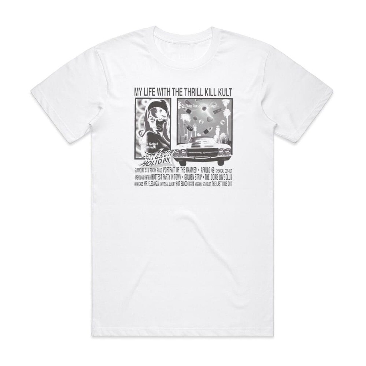 My Life With the Thrill Kill Kult Hit Run Holiday Album Cover T-Shirt White