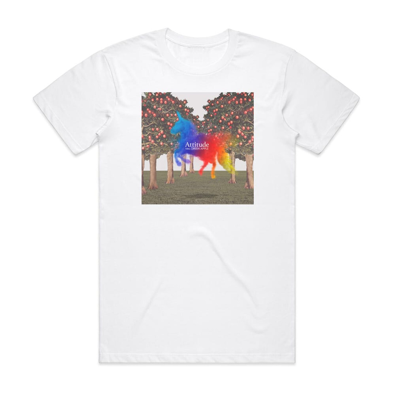 Mrs GREEN APPLE Attitude Album Cover T-Shirt White