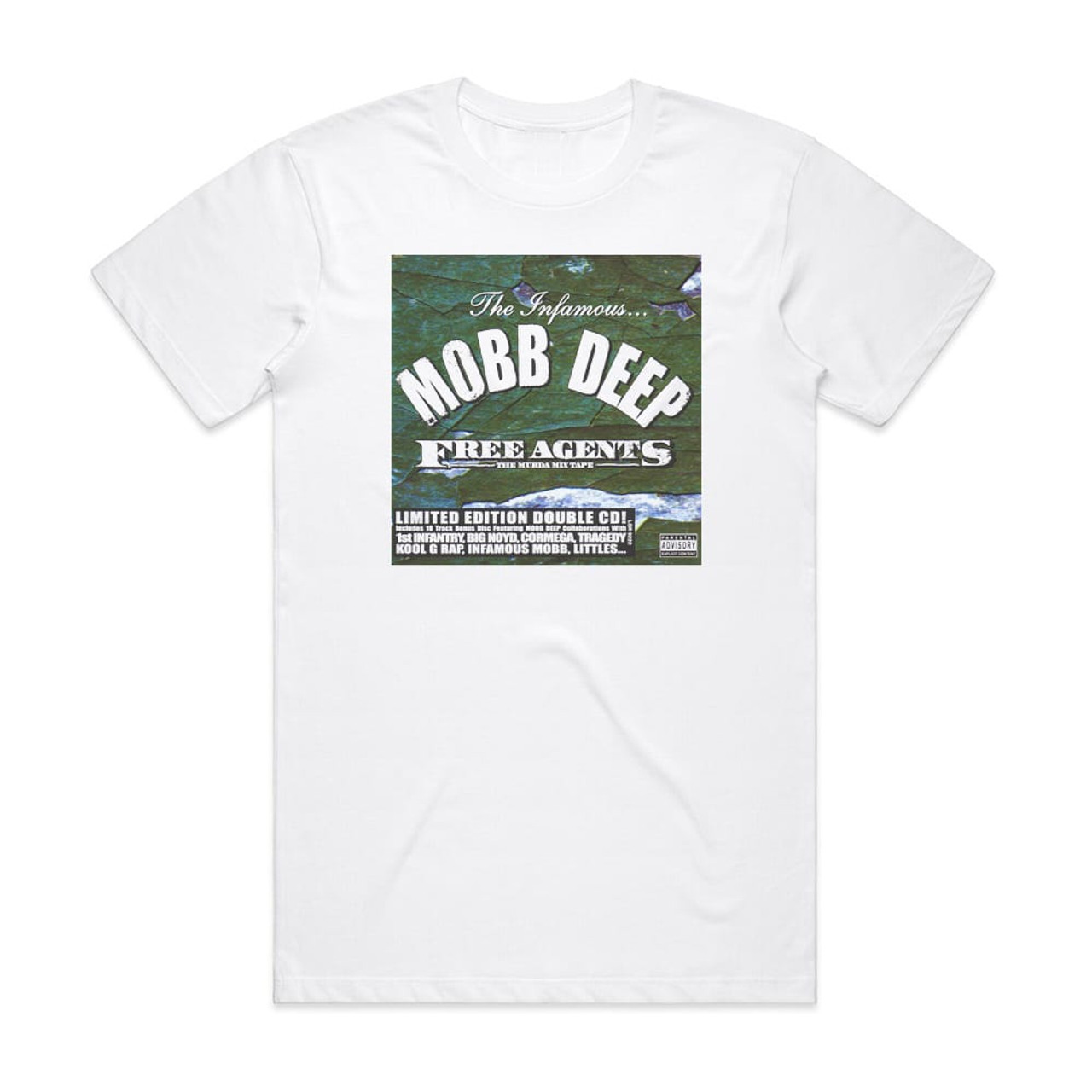 Mobb Deep Free Agents The Murda Mix Tape Album Cover T-Shirt White