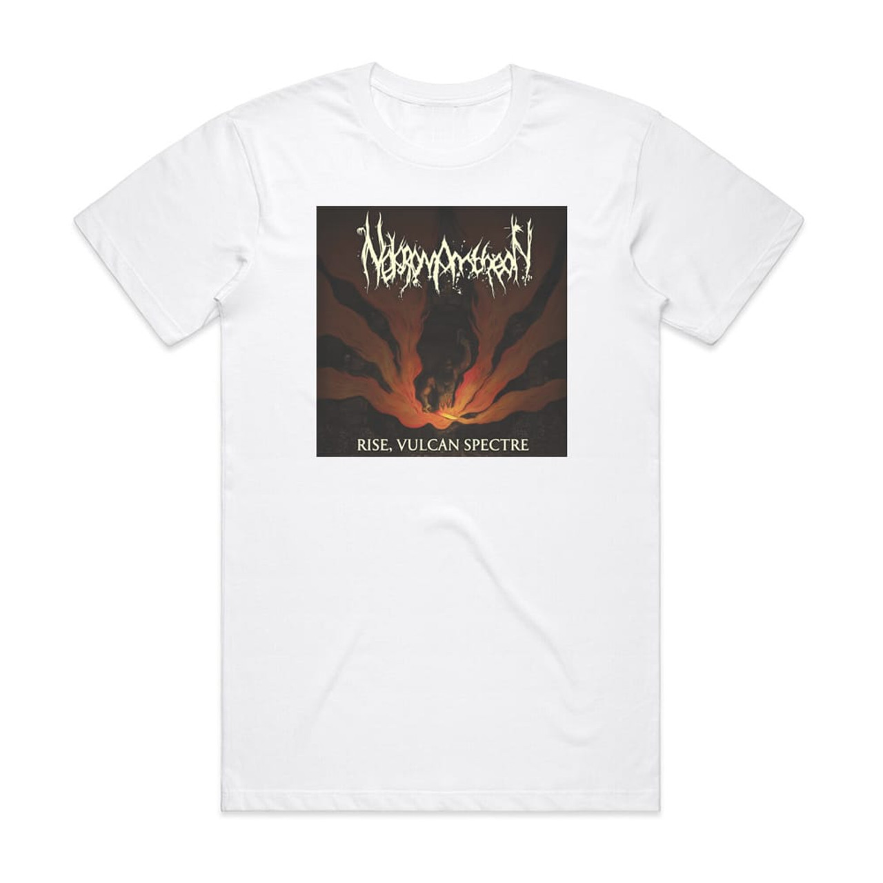 Nekromantheon Rise Vulcan Spectre Album Cover T-Shirt White