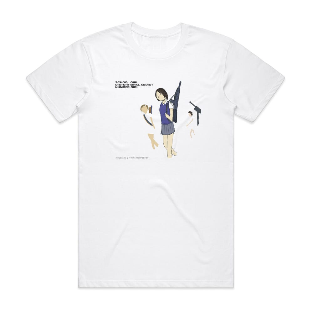 NUMBER GIRL DISTORTIONAL DISCHARGER Tシャツ NUMBER GIRL School Girl Distortional Addict 1 Album Cover T-Shirt