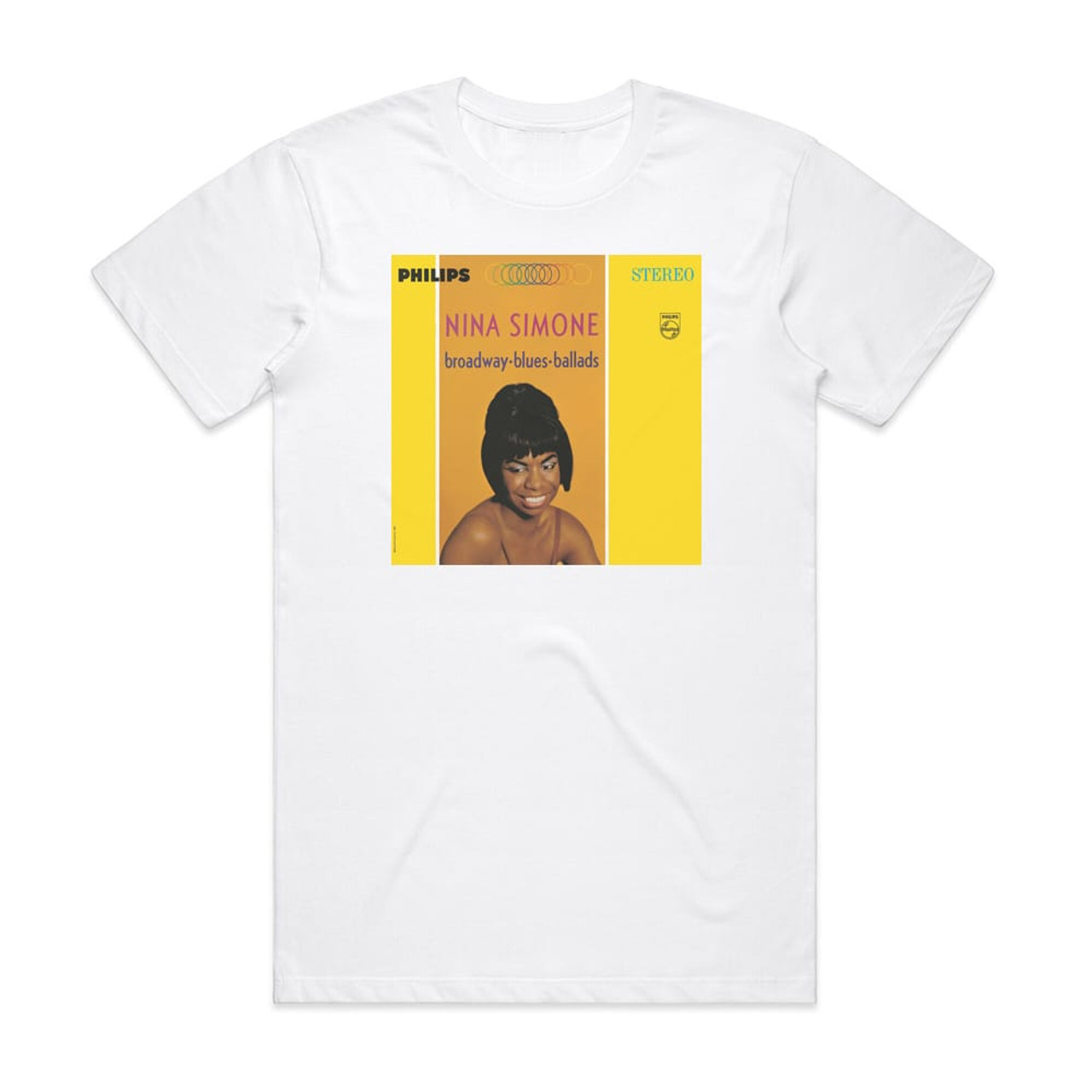 Nina Simone Broadway Blues Ballads Album Cover T-Shirt White