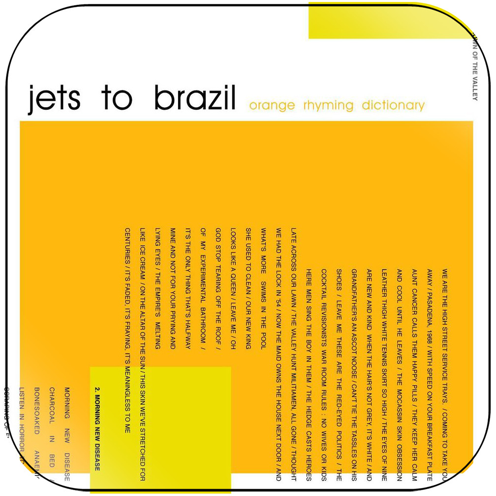Jets to Brazil Orange Rhyming Dictionary Album Cover Sticker