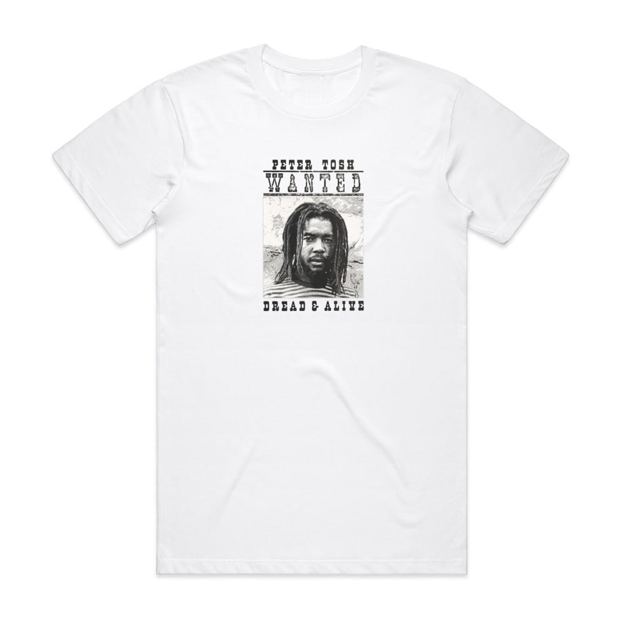 Peter Tosh Wanted Dread Alive Album Cover T-Shirt White