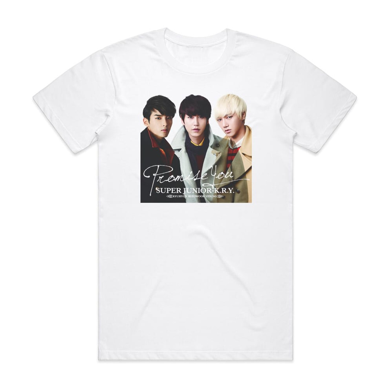 Super Junior-KRY Promise You 1 Album Cover T-Shirt White