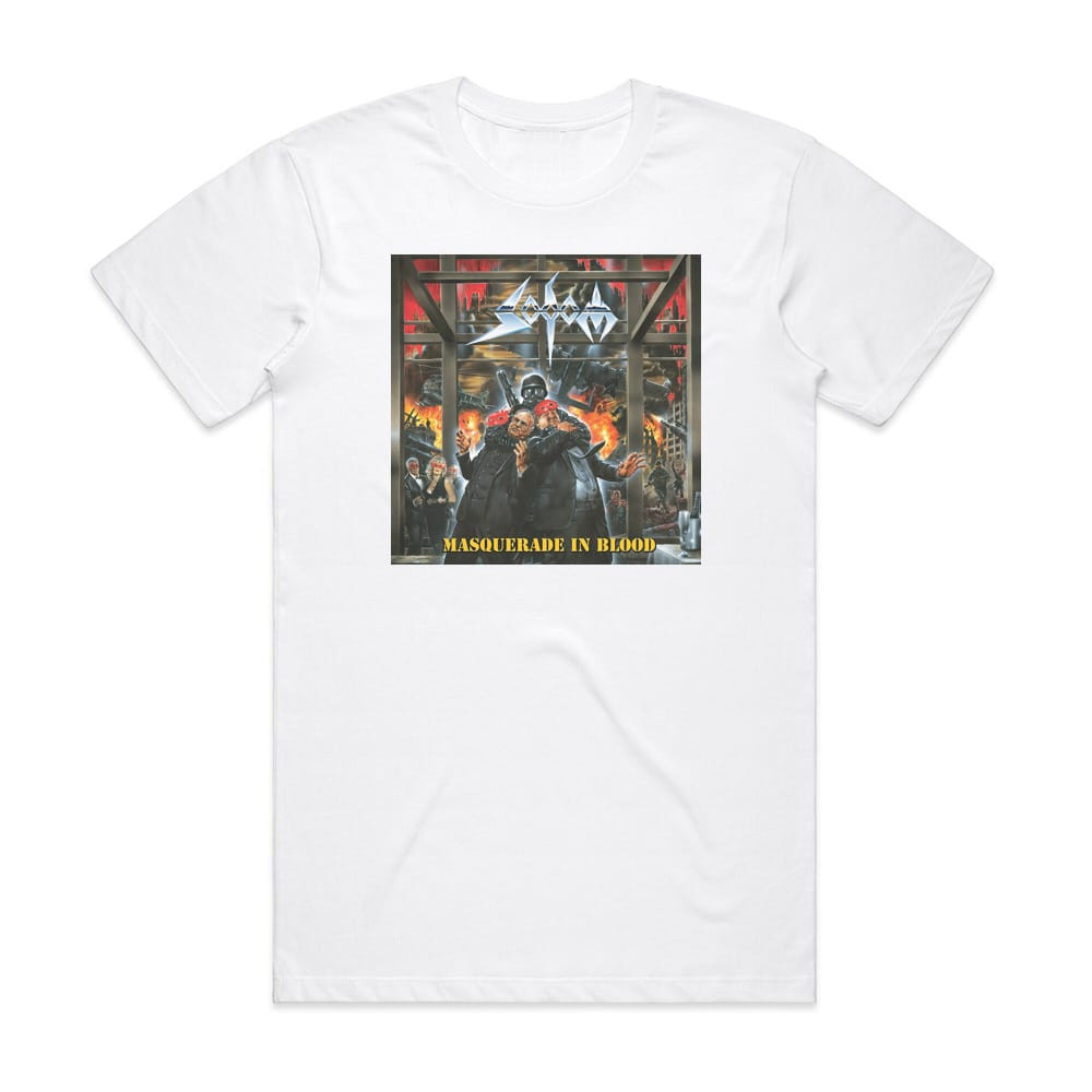 Sodom Masquerade In Blood Album Cover T-Shirt White