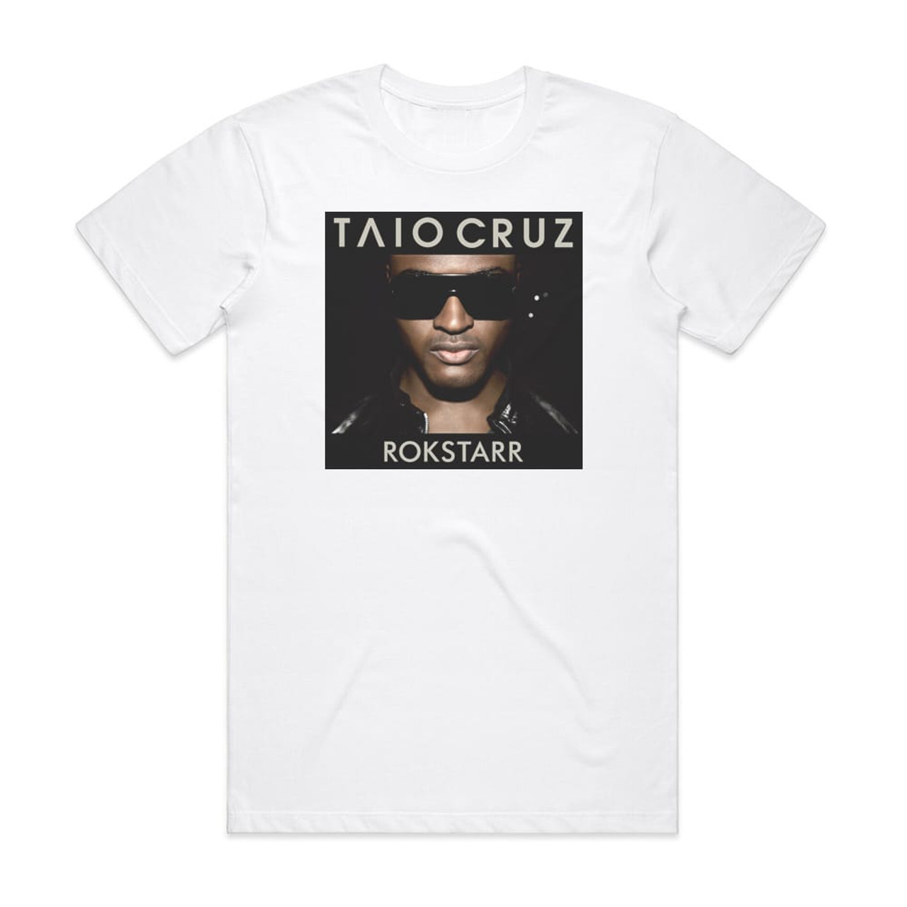 Taio Cruz Rokstarr Album Cover T Shirt White