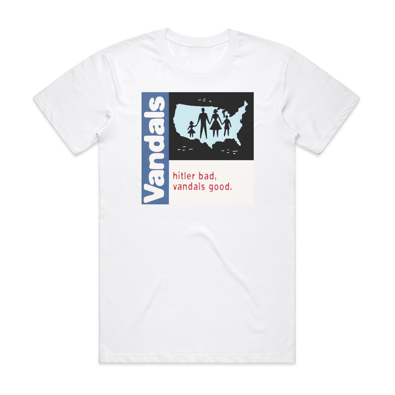 The Vandals Hitler Bad Vandals Good Album Cover T-Shirt White