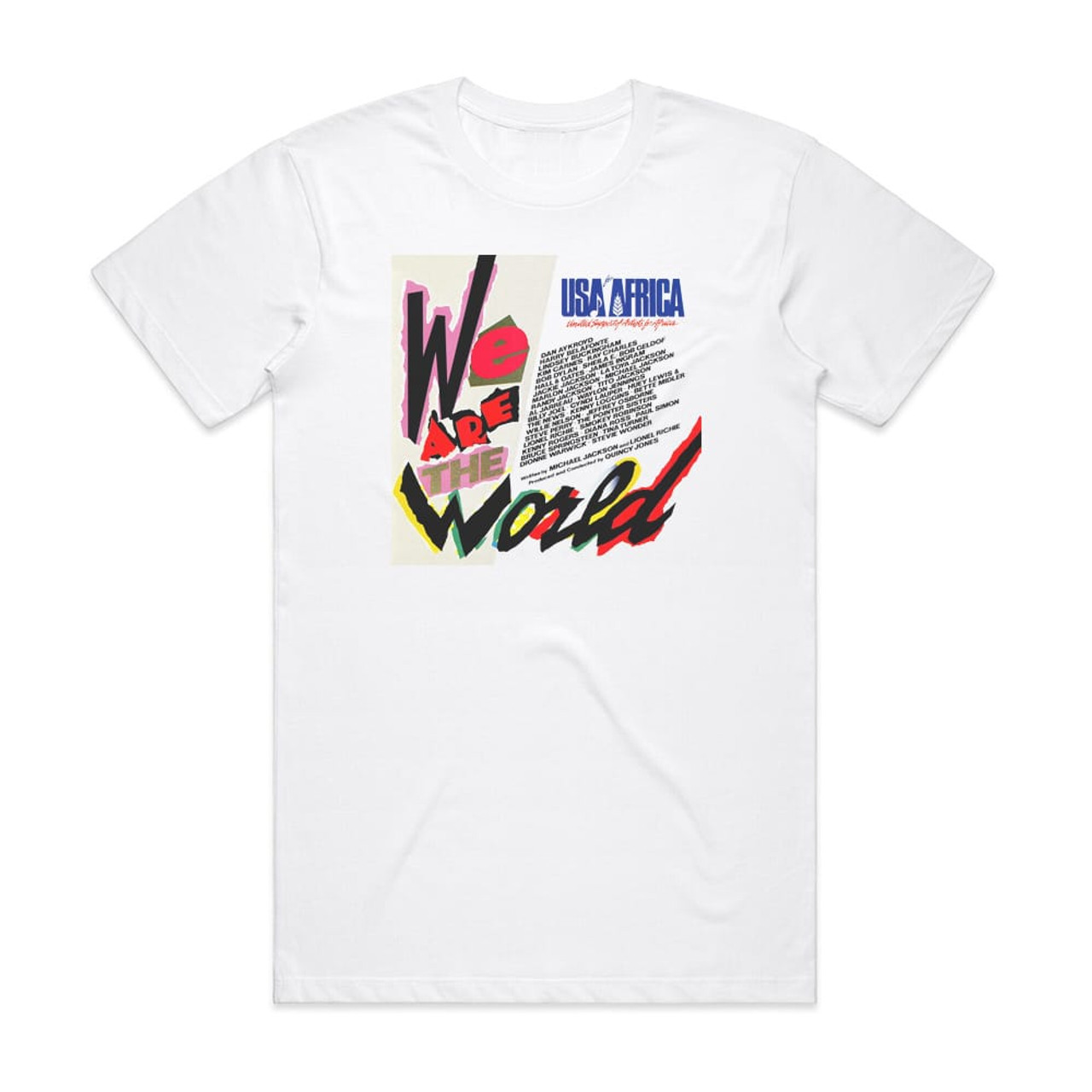 USA for Africa We Are The World 1 Album Cover T-Shirt White