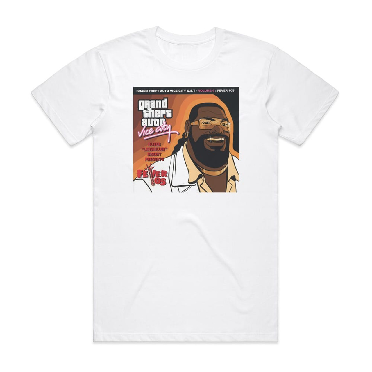 Various Artists Grand Theft Auto Vice City Volume 6 Fever 105 Album Cover  T-Shirt White