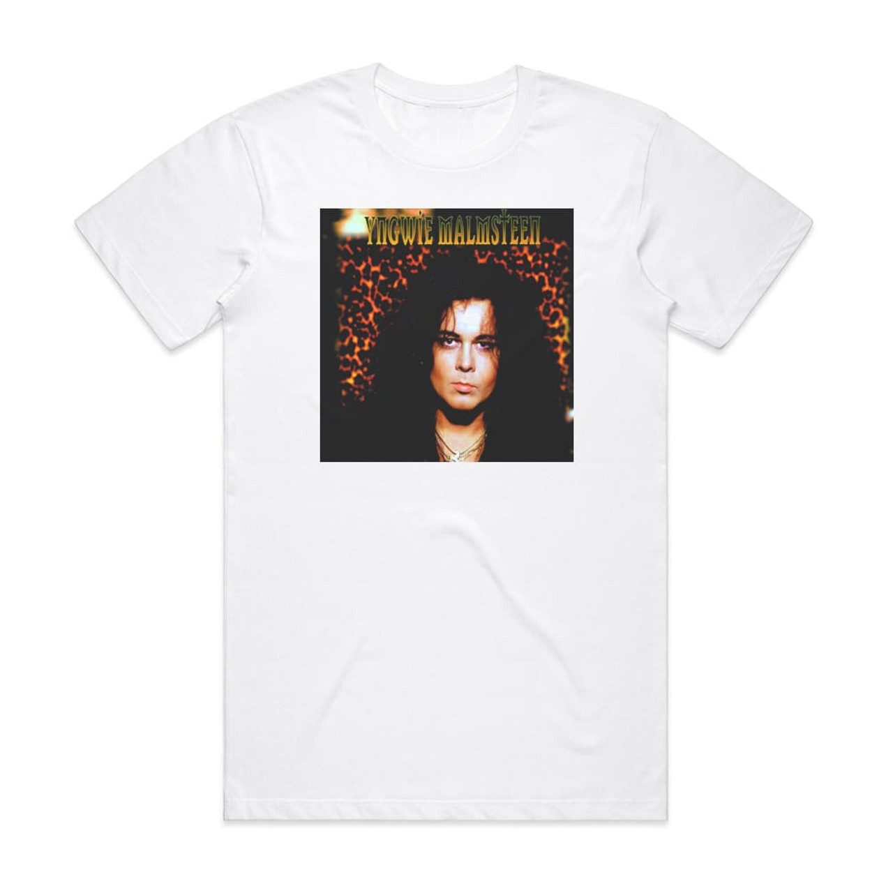 Yngwie J Malmsteen Facing The Animal Album Cover T-Shirt White