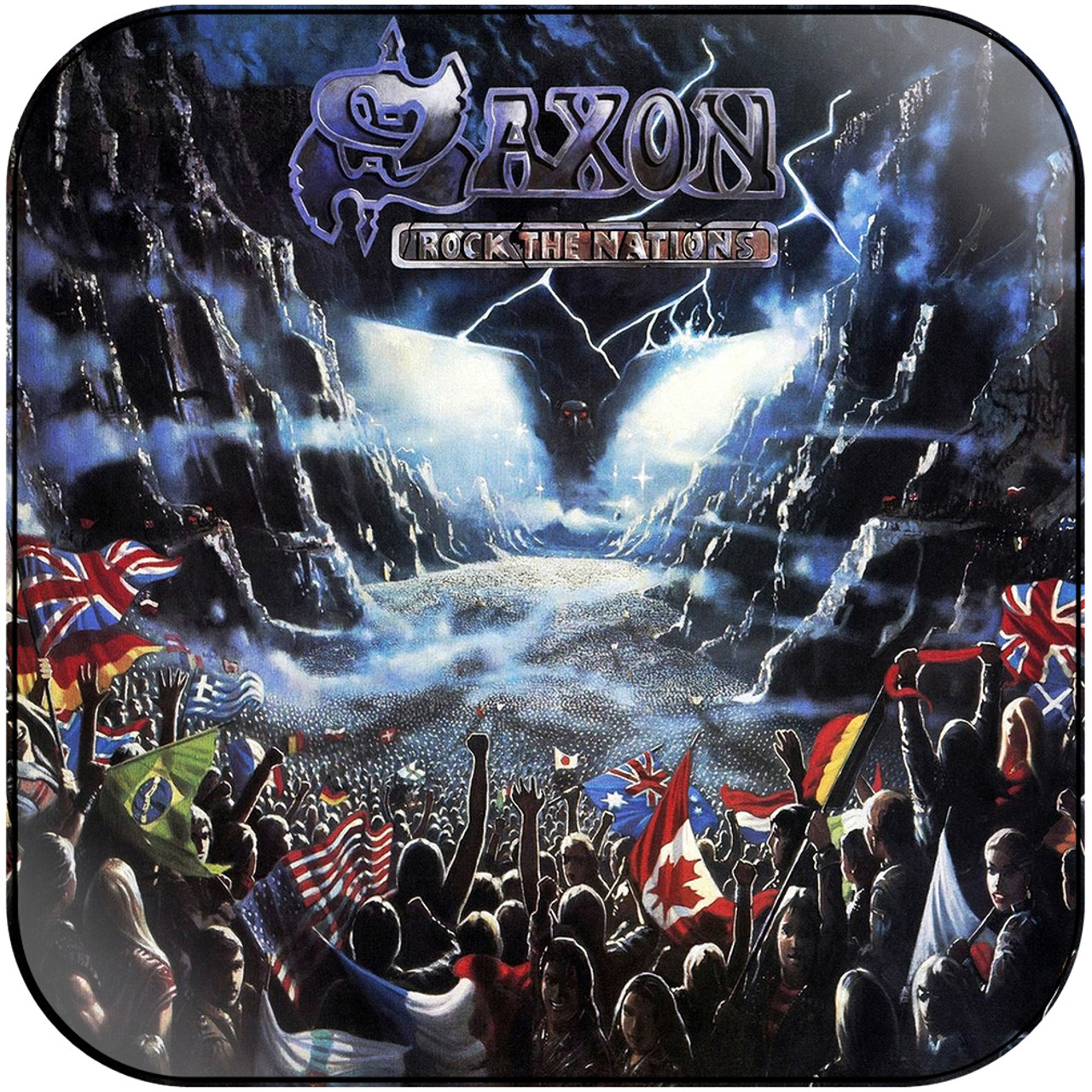 Saxon Rock The Nations Album Cover Sticker