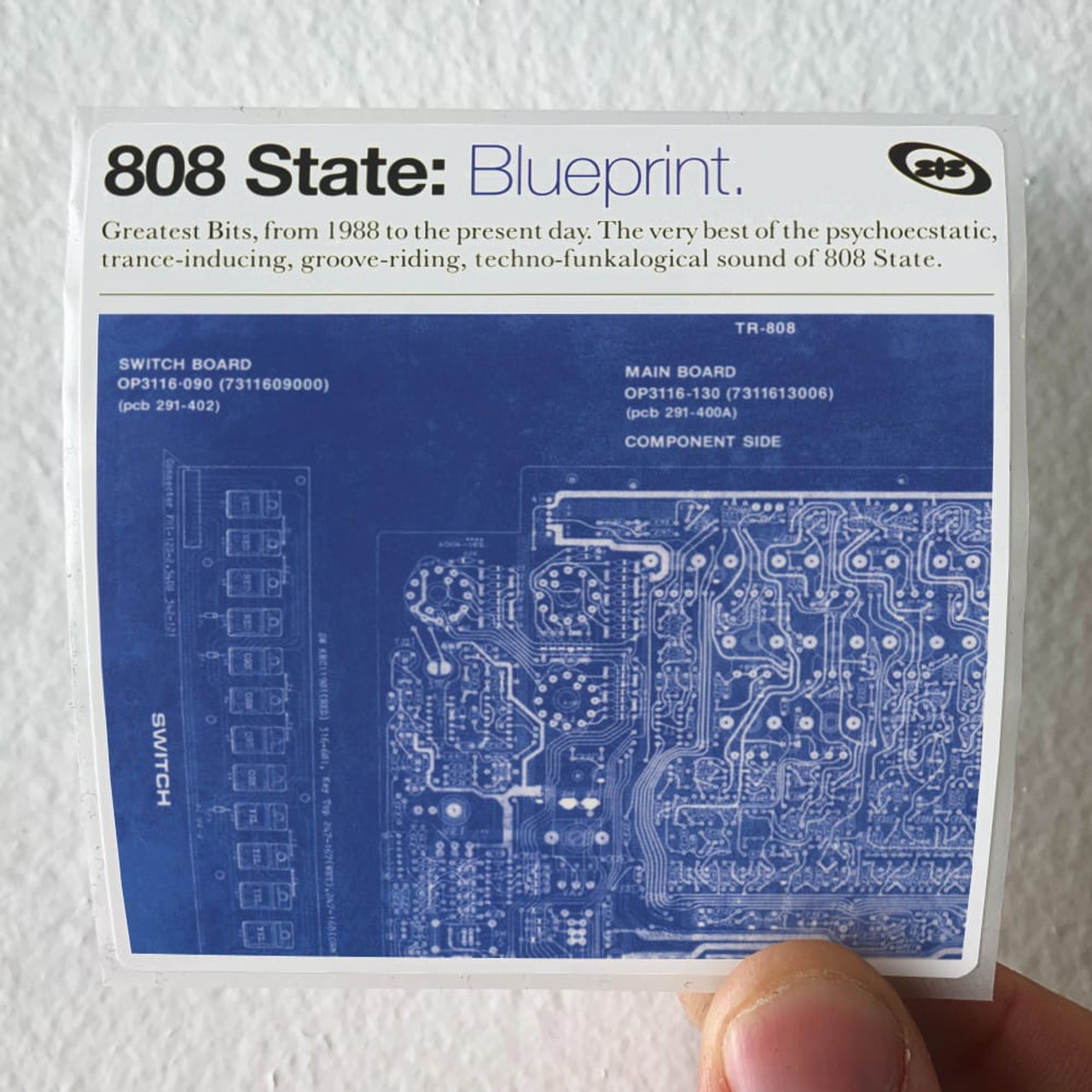 808 State Blueprint Album Cover Sticker