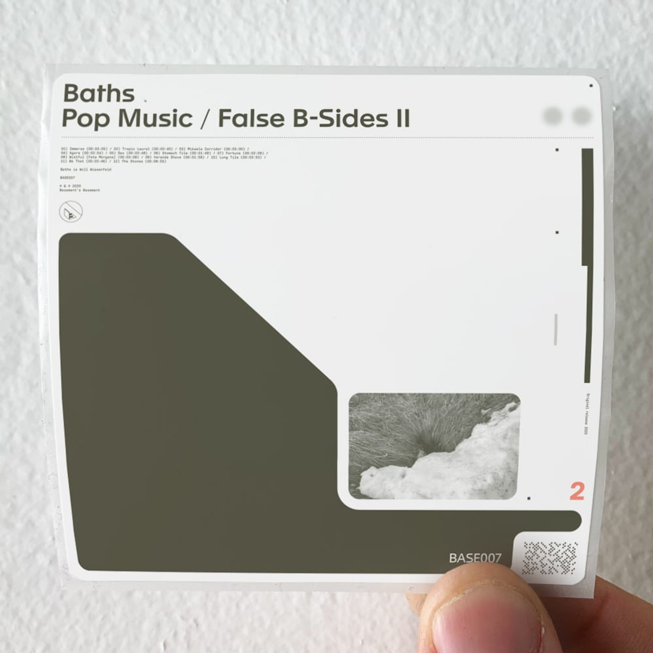 Baths Pop Music False Bsides Ii Album Cover Sticker