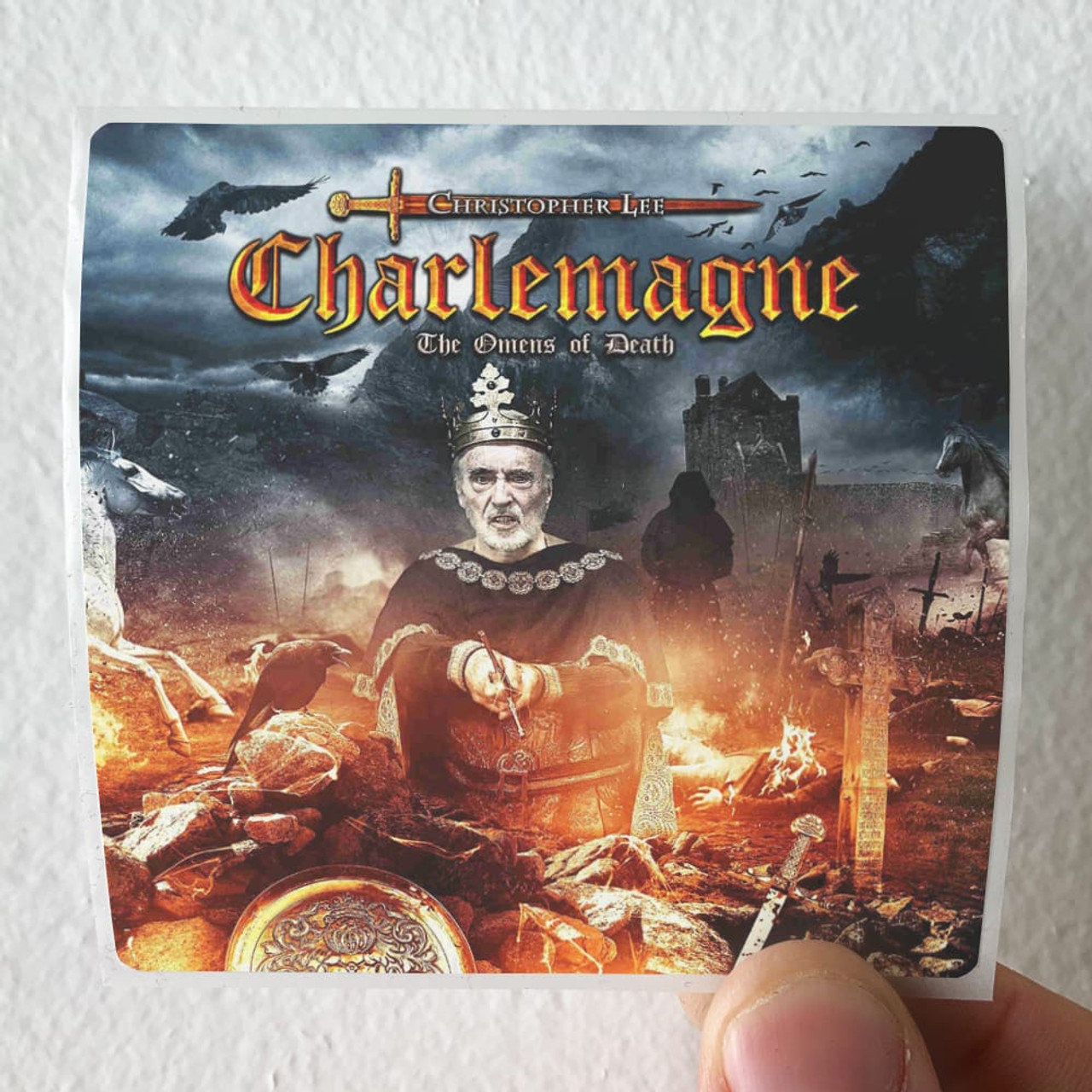 Christopher Lee Charlemagne The Omens Of Death Album Cover Sticker