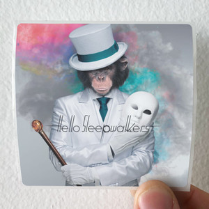 Hello Sleepwalkers Masked Monkey Awakening Album Cover T-Shirt Black