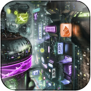 Abducted by Sharks Generic Dystopian City Album Cover Sticker Album Cover Sticker Abducted by Sharks Generic Dystopian City Album Cover Sticker Album Cover Sticker