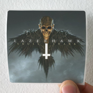 Lazerhawk Skull And Shark Album Cover Sticker Lazerhawk Skull And Shark Album Cover Sticker