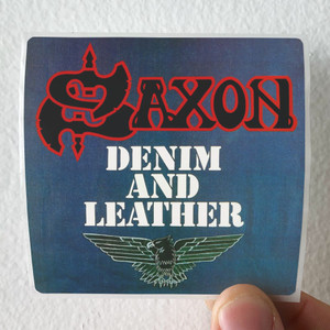 Saxon Denim And Leather Album Cover Sticker Saxon Denim And Leather Album Cover Sticker