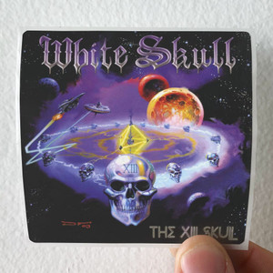 White Skull Xiii Skull Album Cover Sticker
