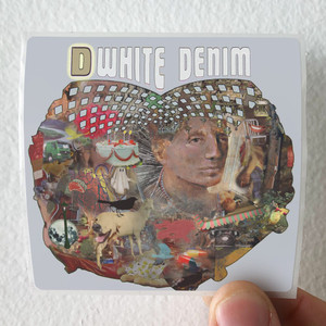 White Denim D Album Cover Sticker