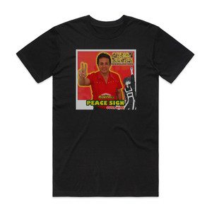 Adrian Barba Peace Sign Album Cover T-Shirt Black Adrian Barba Peace Sign Album Cover T-Shirt Black