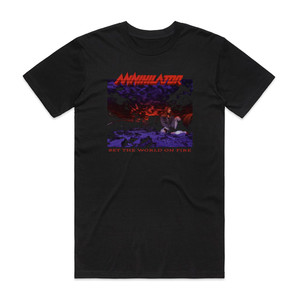 Annihilator Set The World On Fire 1 Album Cover T-Shirt Black Annihilator Set The World On Fire 1 Album Cover T-Shirt Black