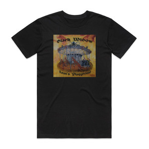 Black Widow Satans Playground Album Cover T-Shirt Black Black Widow Satans Playground Album Cover T-Shirt Black