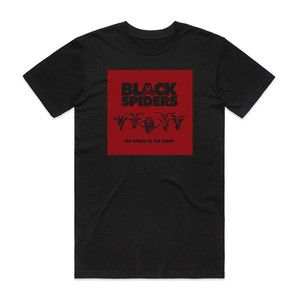 Black Spiders No Goats In The Omen Album Cover T-Shirt Black Black Spiders No Goats In The Omen Album Cover T-Shirt Black