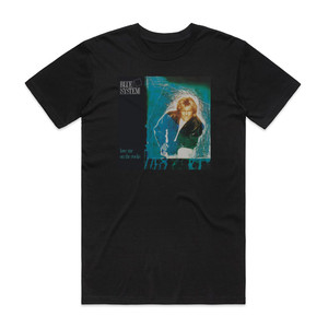 Blue System Love Me On The Rocks Album Cover T-Shirt Black Blue System Love Me On The Rocks Album Cover T-Shirt Black