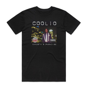 Coolio Gangstas Paradise 1 Album Cover T-Shirt Black Coolio Gangstas Paradise 1 Album Cover T-Shirt Black
