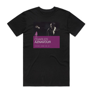 Charles Aznavour Lessentiel Album Cover T-Shirt Black Charles Aznavour Lessentiel Album Cover T-Shirt Black