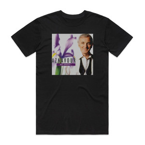 Charles Aznavour Mes Amours Album Cover T-Shirt Black Charles Aznavour Mes Amours Album Cover T-Shirt Black