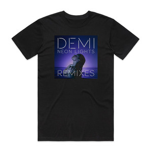 Demi Lovato Neon Lights Album Cover T-Shirt Black Demi Lovato Neon Lights Album Cover T-Shirt Black