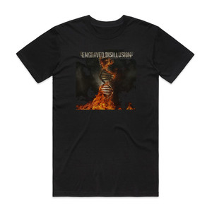 Engraved Disillusion Embers Of Existence Album Cover T-Shirt Black Engraved Disillusion Embers Of Existence Album Cover T-Shirt Black