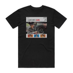 Elvis Presley A Date With Elvis Album Cover T-Shirt Black Elvis Presley A Date With Elvis Album Cover T-Shirt Black