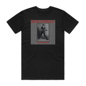 Elvis Costello My Aim Is True 2 Album Cover T-Shirt Black Elvis Costello My Aim Is True 2 Album Cover T-Shirt Black