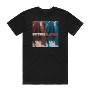 Gary Moore Blues Alive Album Cover T-Shirt Black Gary Moore Blues Alive Album Cover T-Shirt Black